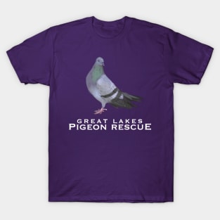 Great Lakes Pigeon Rescue Mascot - White Letters T-Shirt